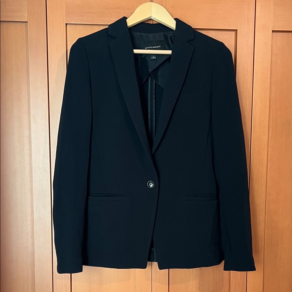 Banana Republic Black Viscose/Spandex Blazer Jacket
